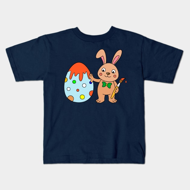 Easter Bunny with Egg Kids T-Shirt by samshirts